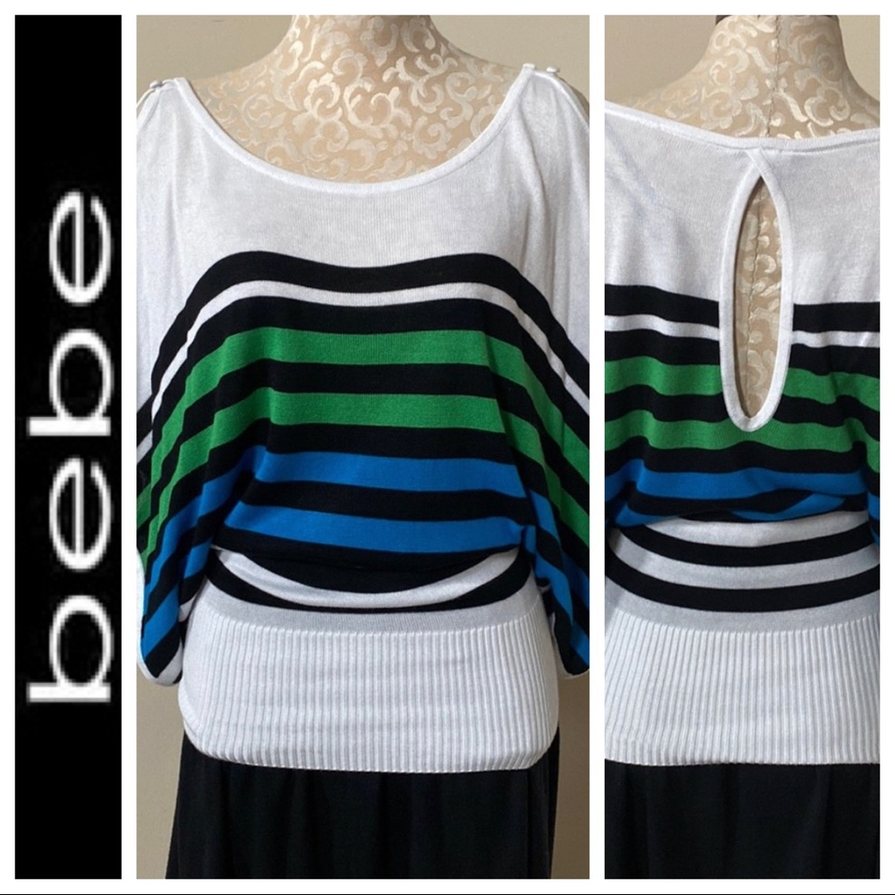 Bebe Kimono Striped Sweater